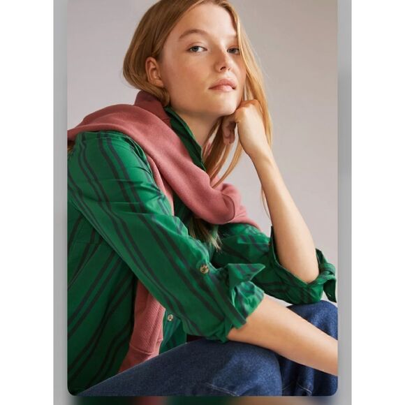 Anthropologie Maeve Striped Button down Top Size 12 - Picture 1 of 7